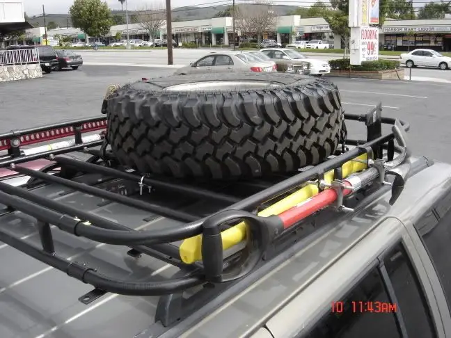 diy roof rack spare tire mount